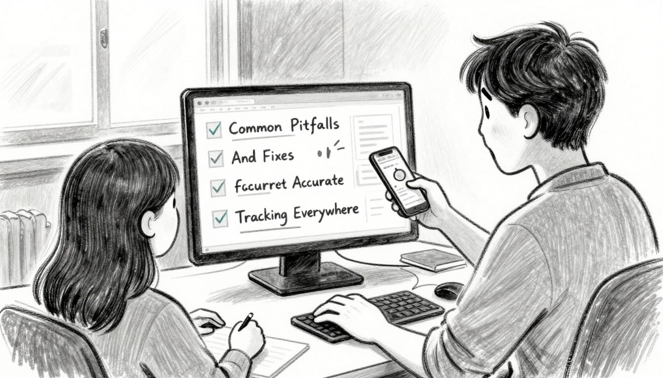 Hand-drawn graphite sketch of a person at a desk with a surprised expression while reviewing screen time stats on their phone, hands relaxed holding the device in a simple room with natural window light.